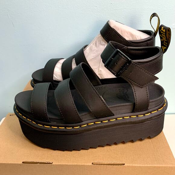 NIB Dr. Martens Blaire Quad Hydro Leather Platform Gladiator Sandals Size 8 - Picture 3 of 10